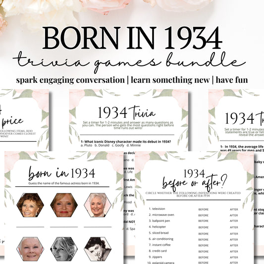 Born in 1934 Trivia Bundle