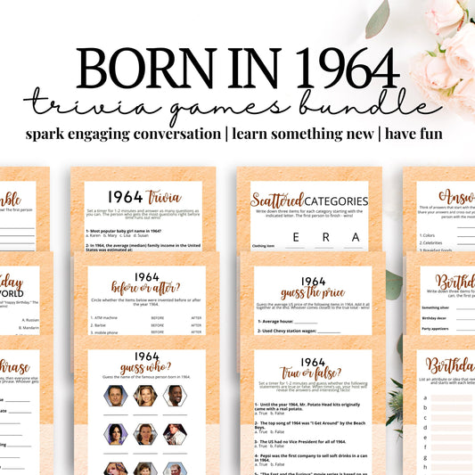 born in 1964 trivia game bundle