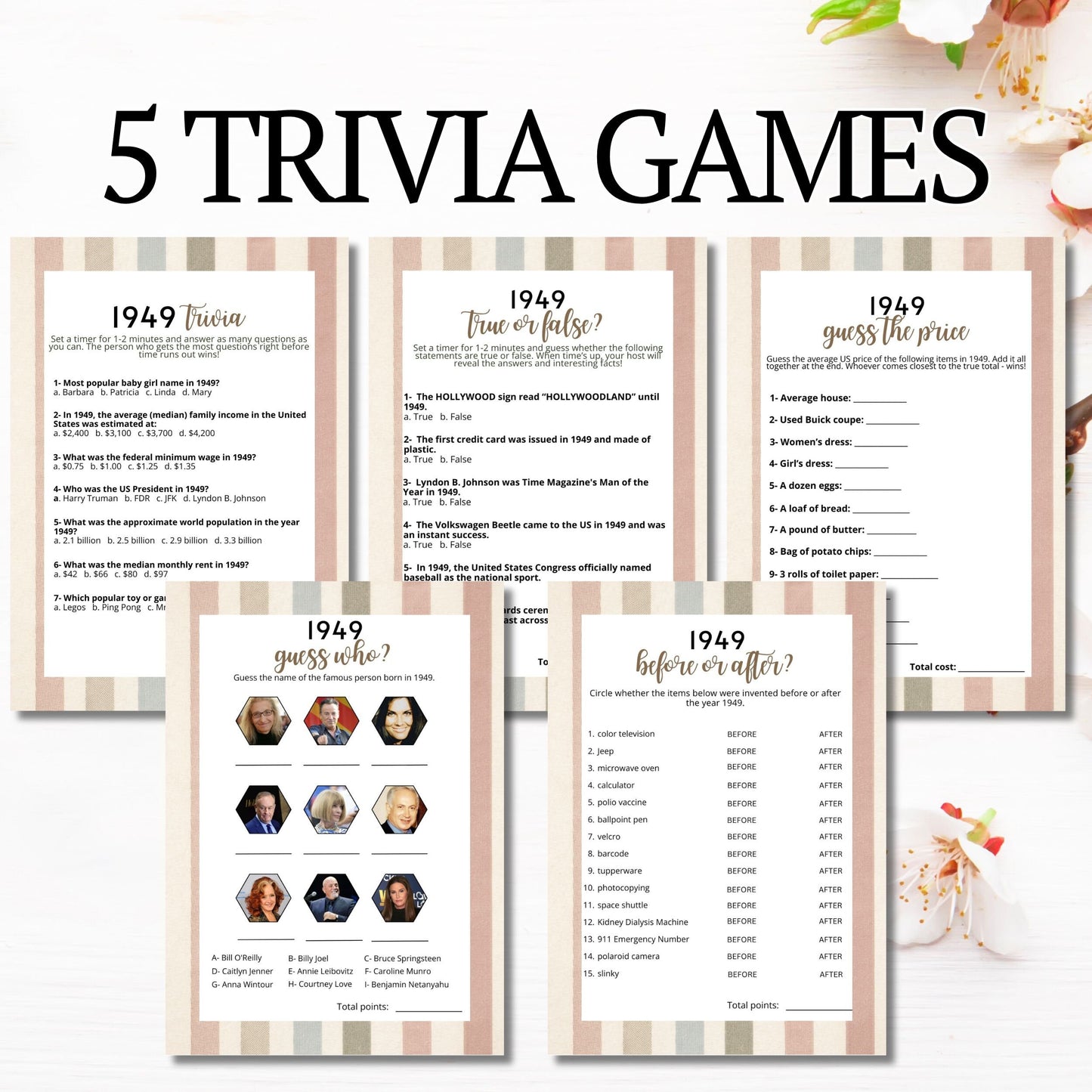 Born in 1949 Trivia Bundle