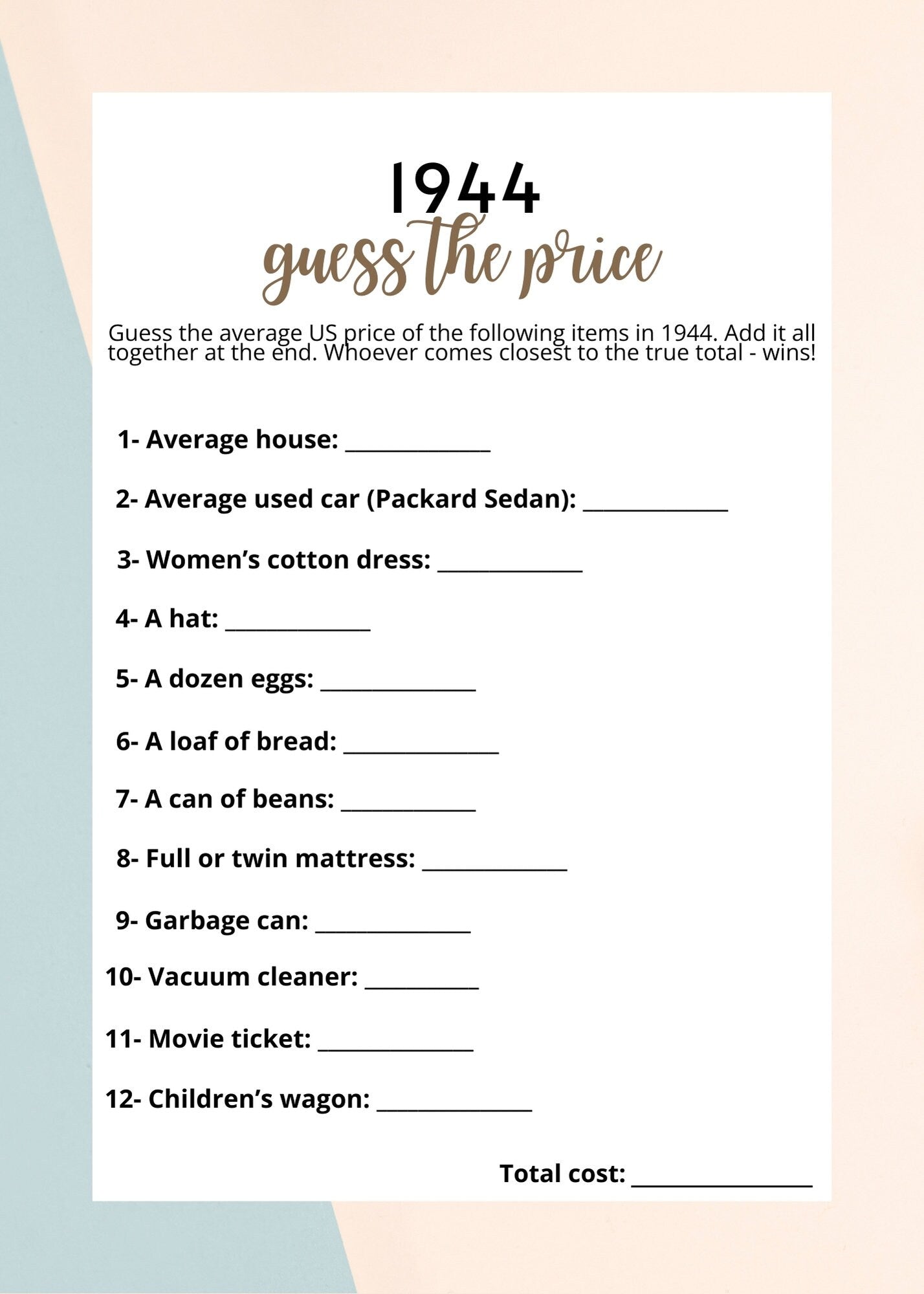 Born in 1944 Trivia Bundle