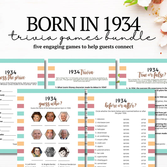 Born in 1934 Trivia Bundle