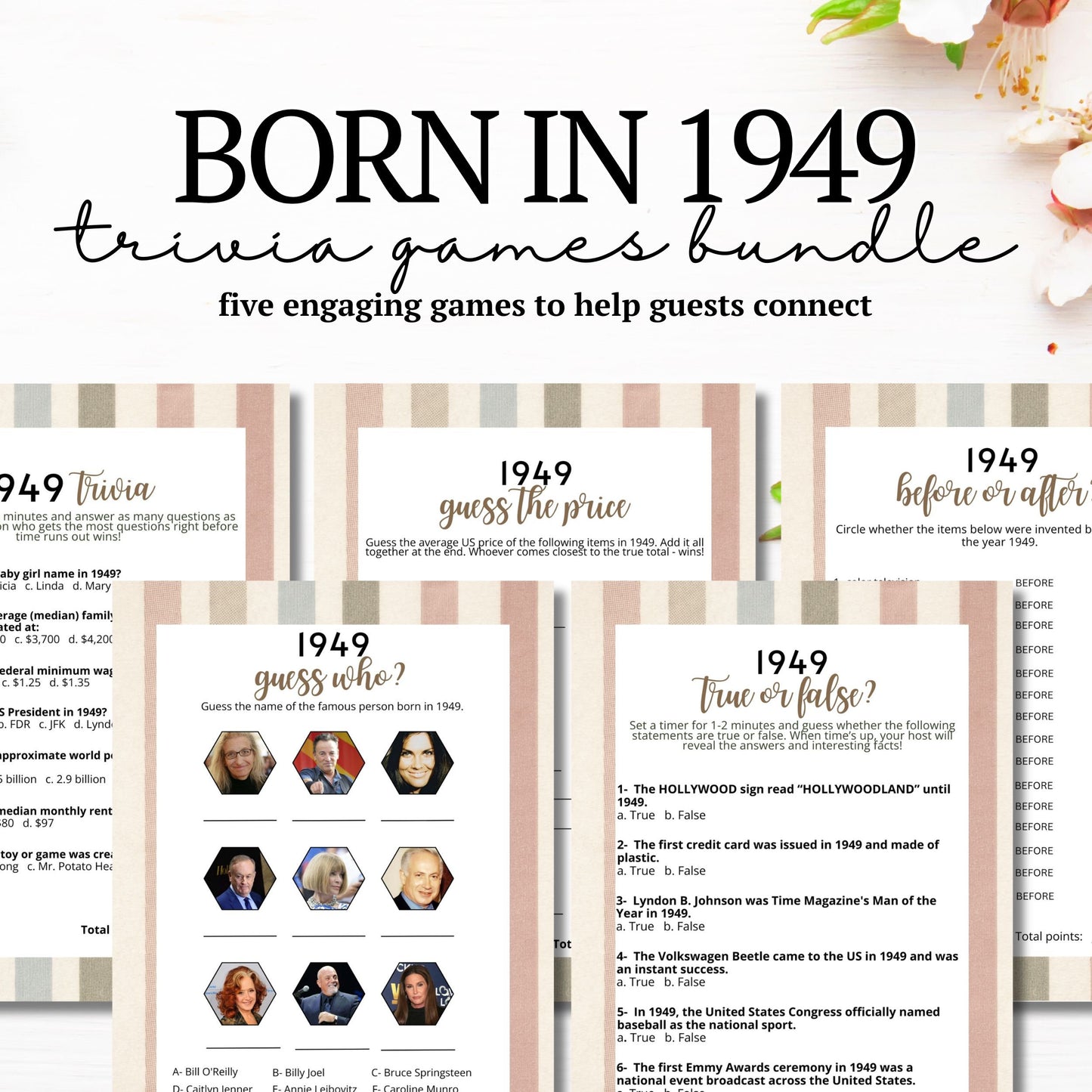 Born in 1949 Trivia Bundle
