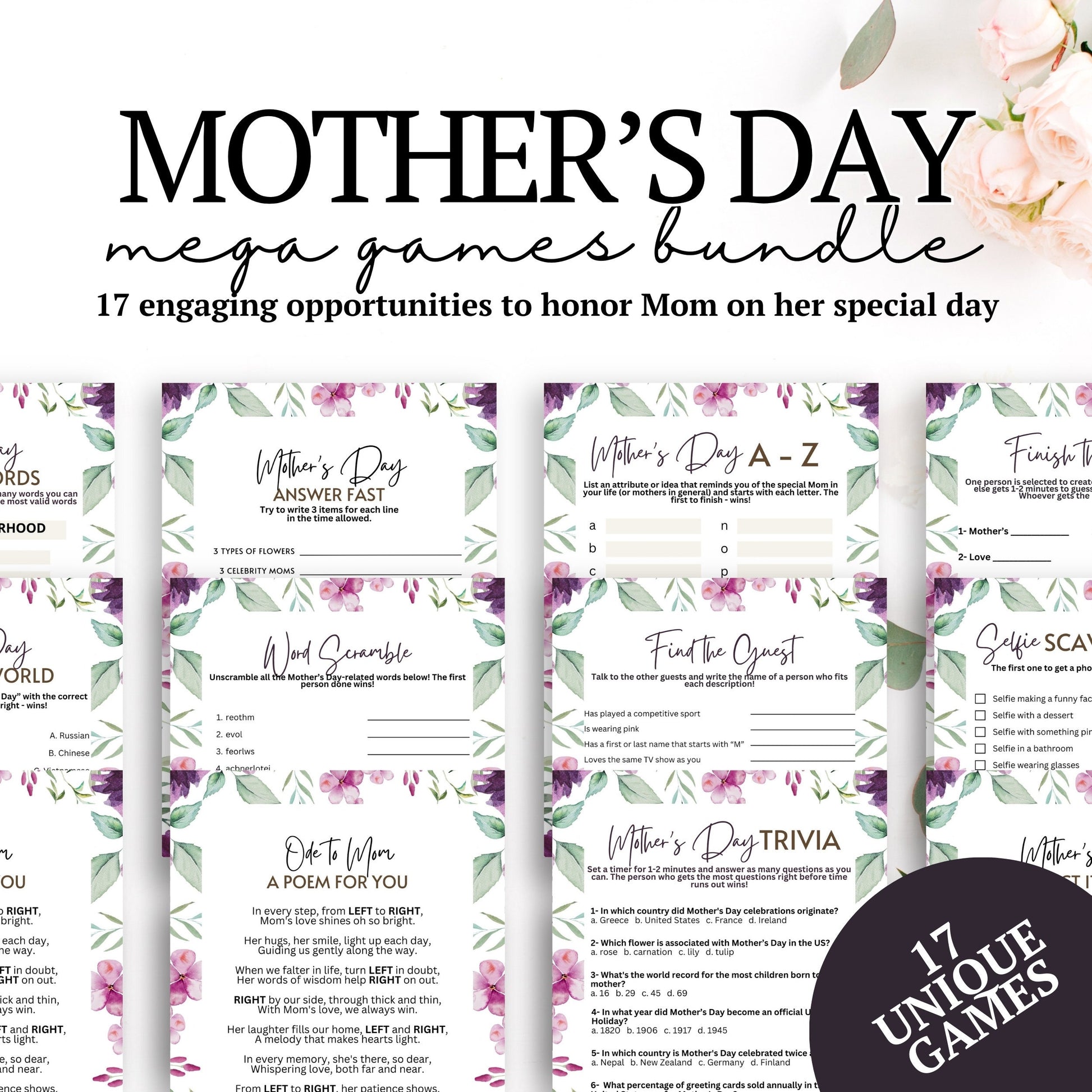 mothers day games bundle