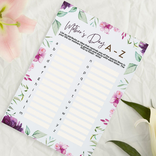 mother's day a to z race minimalist elegant classy and floral