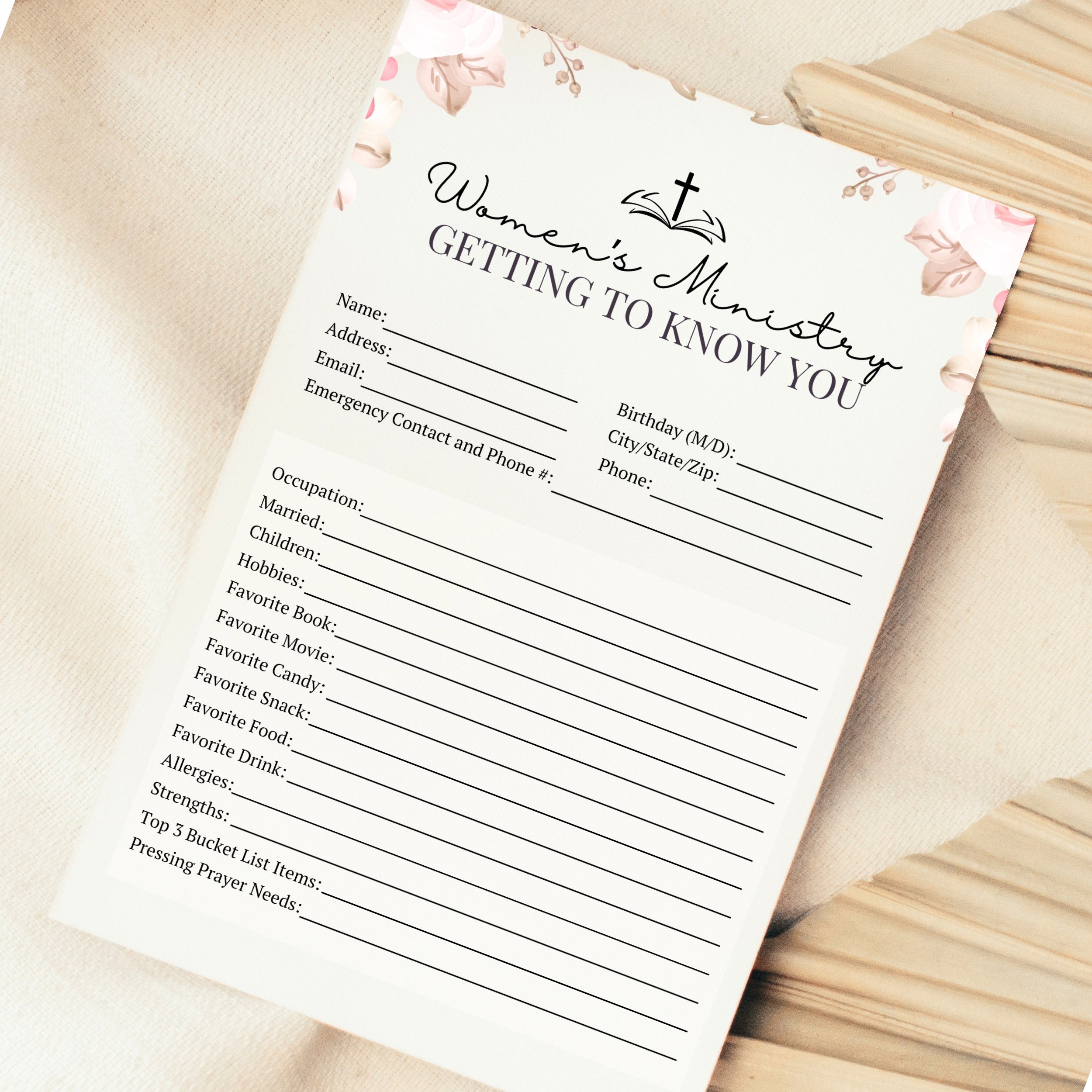 Women's Ministry Intake Form – Party Prints Press