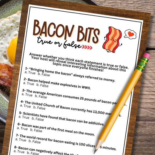 Bacon Party Trivia Game