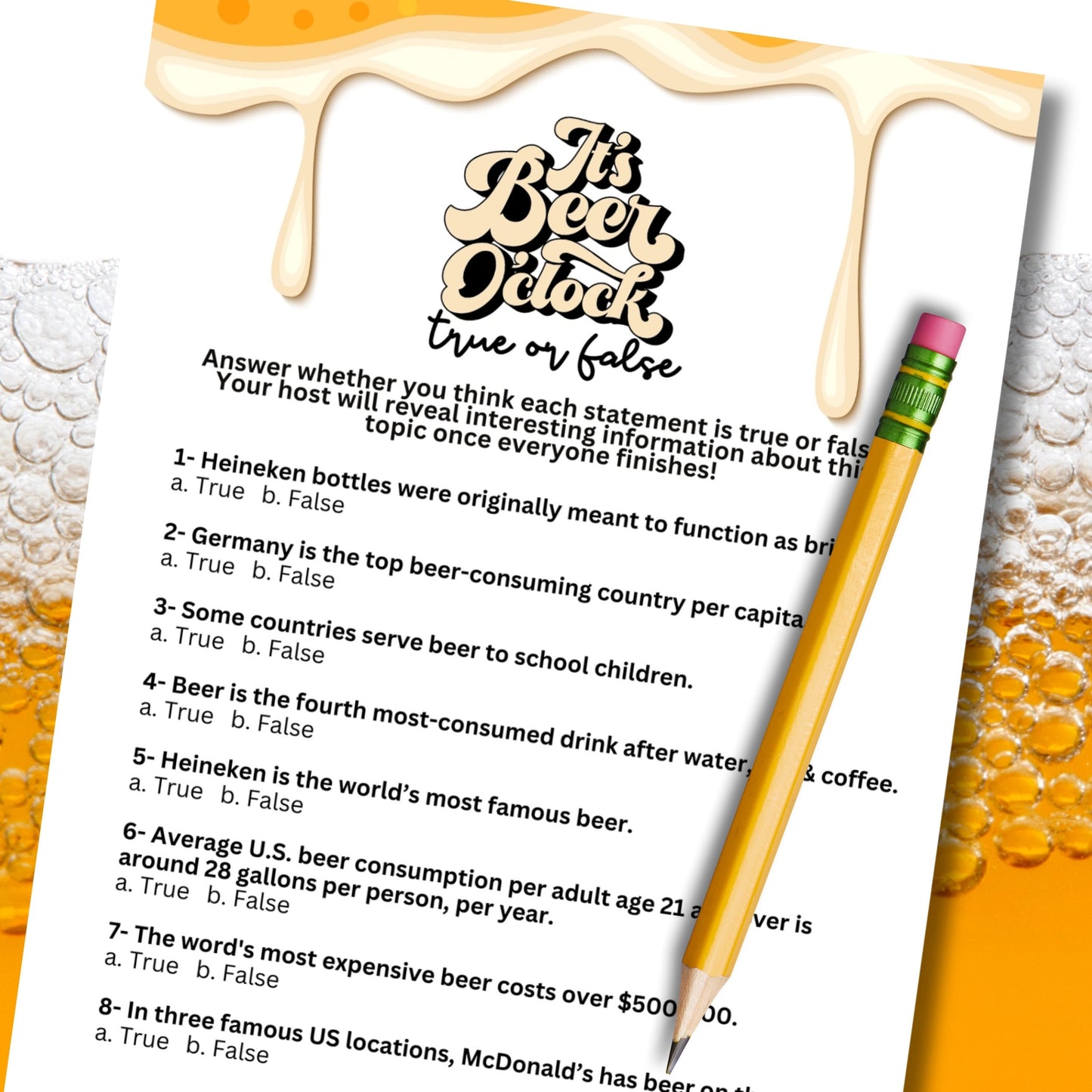 Beer True Or False Trivia