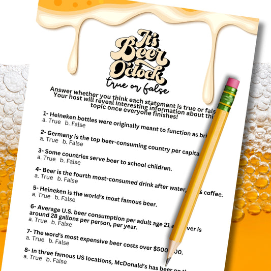 Beer True Or False Trivia