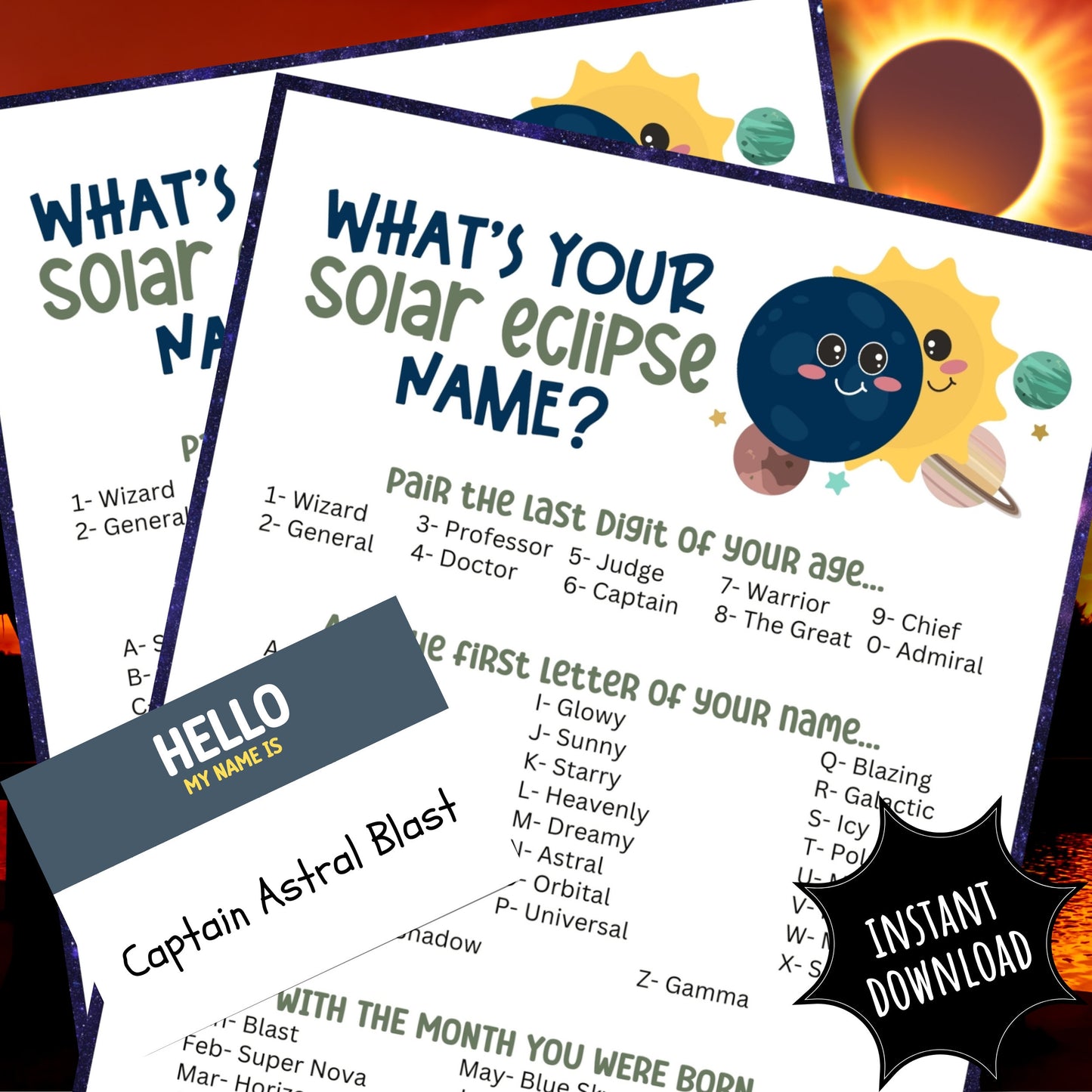 whats your solar eclipse name game mockup