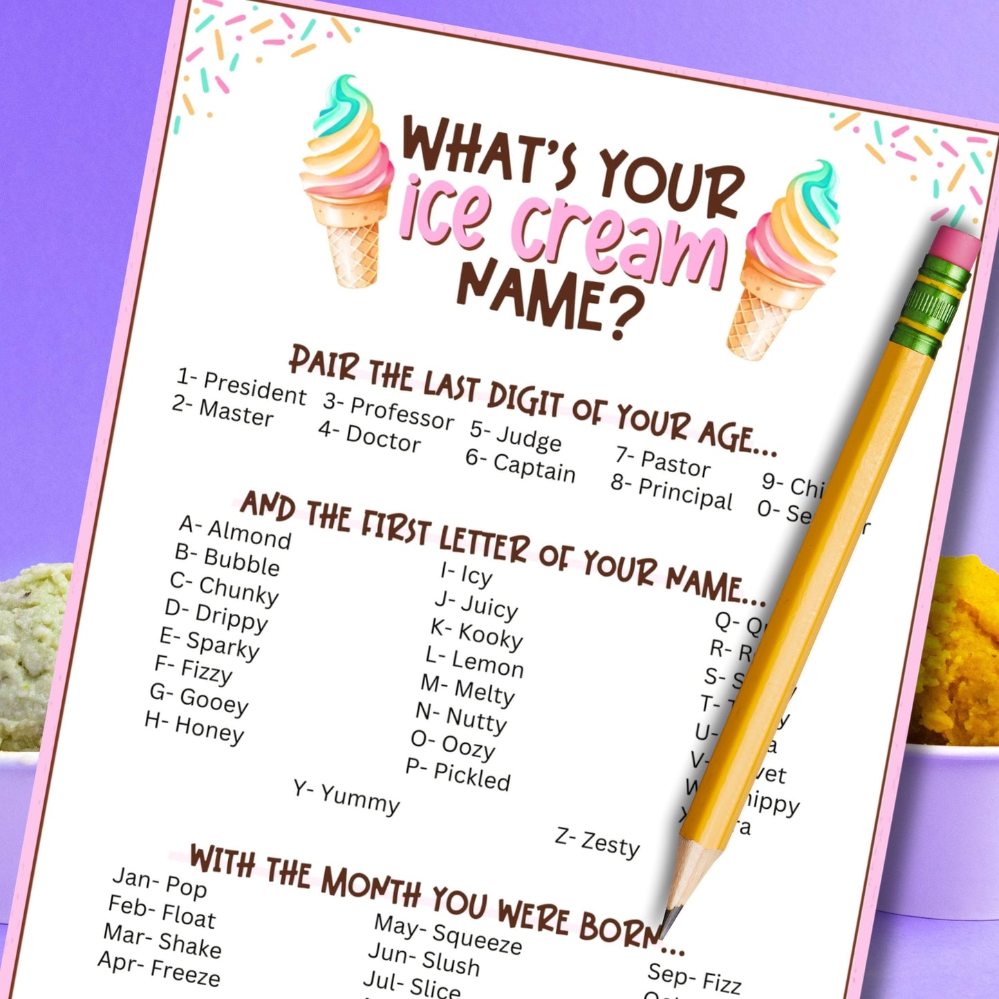 What's Your Ice Cream Name?