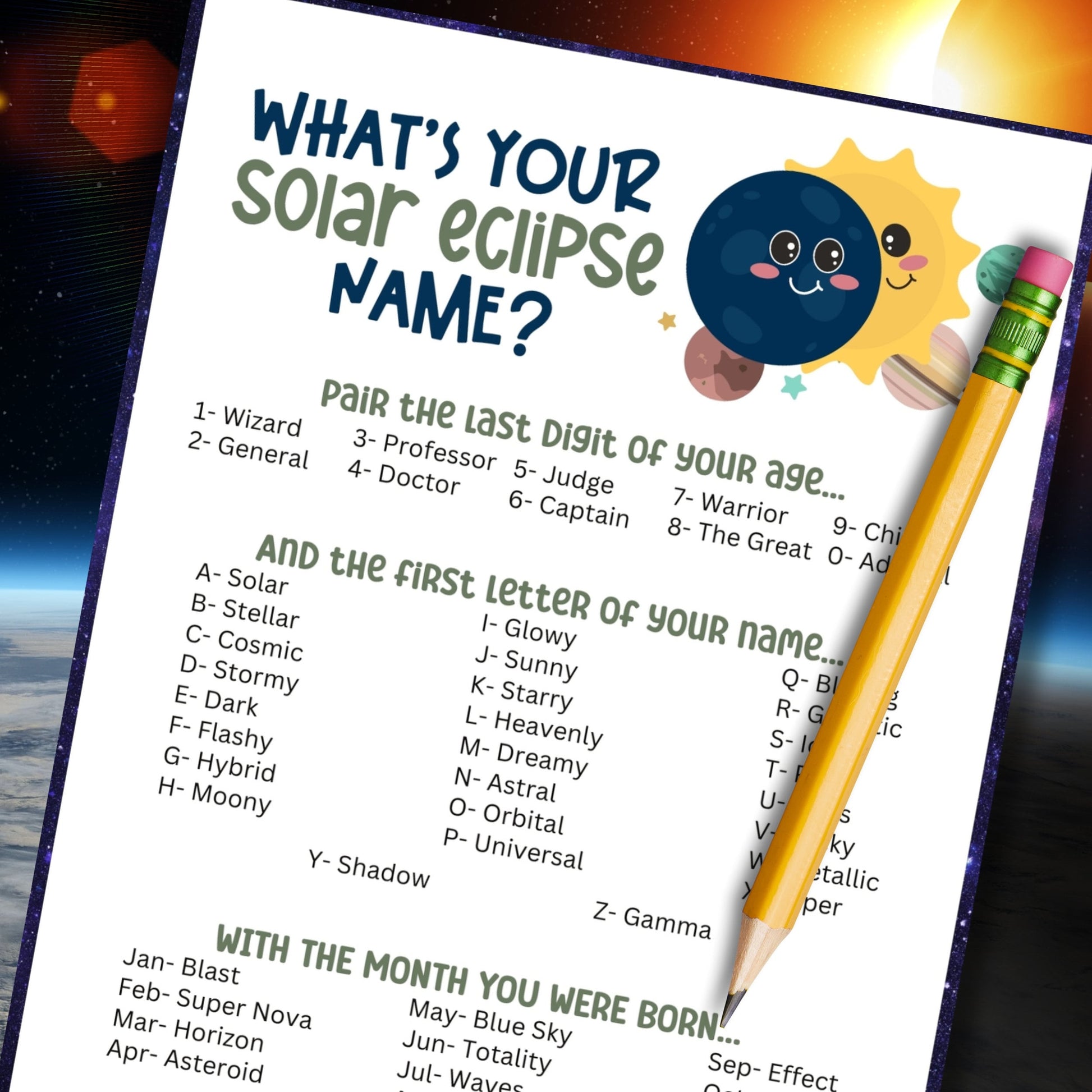 whats your solar eclipse name game mockup