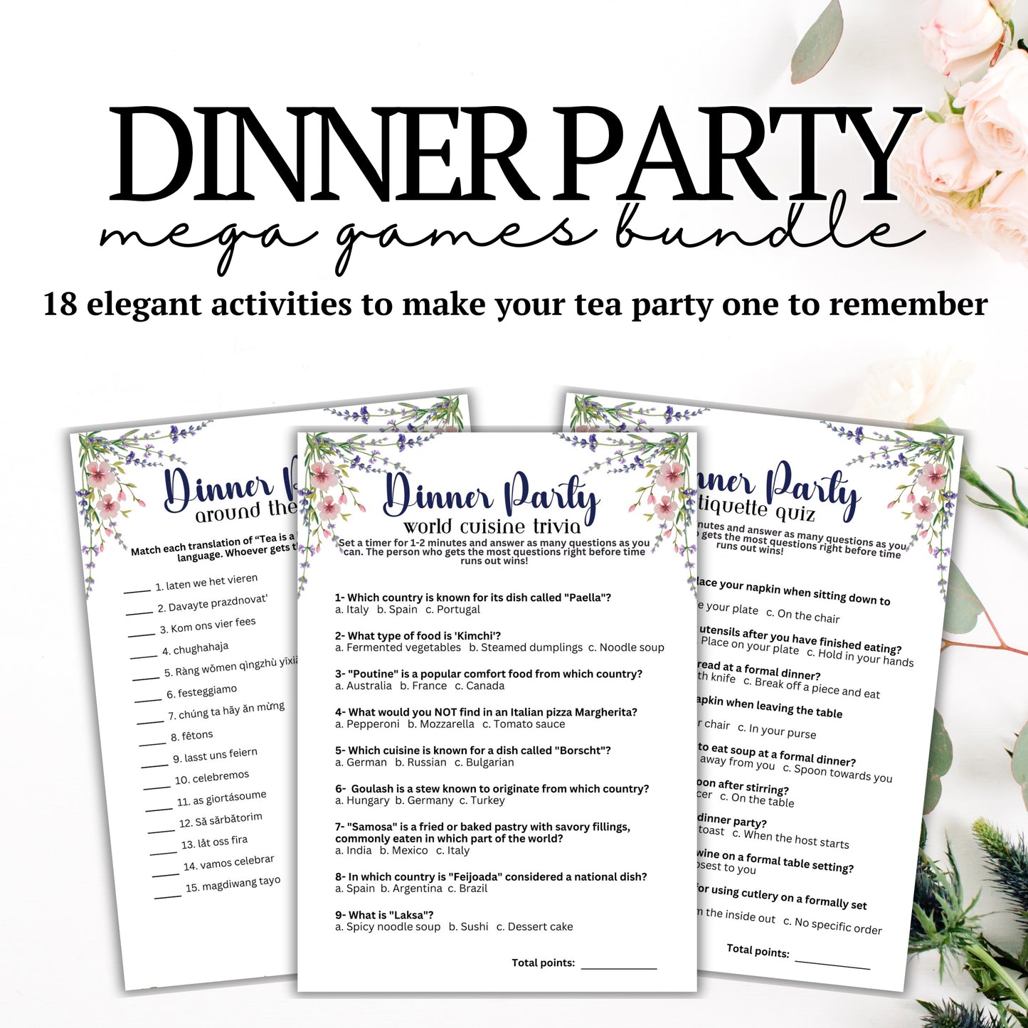 Dinner Party Games Bundle (18 Games)