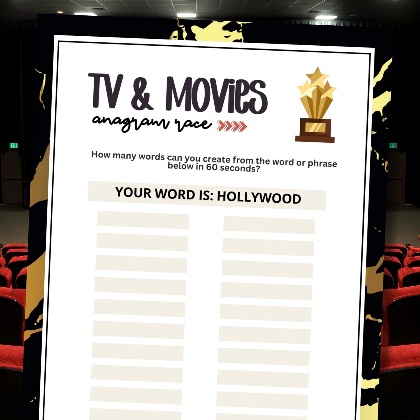 Tv & Movie Awards Anagram Race