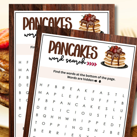 Pancakes EASY Word Search