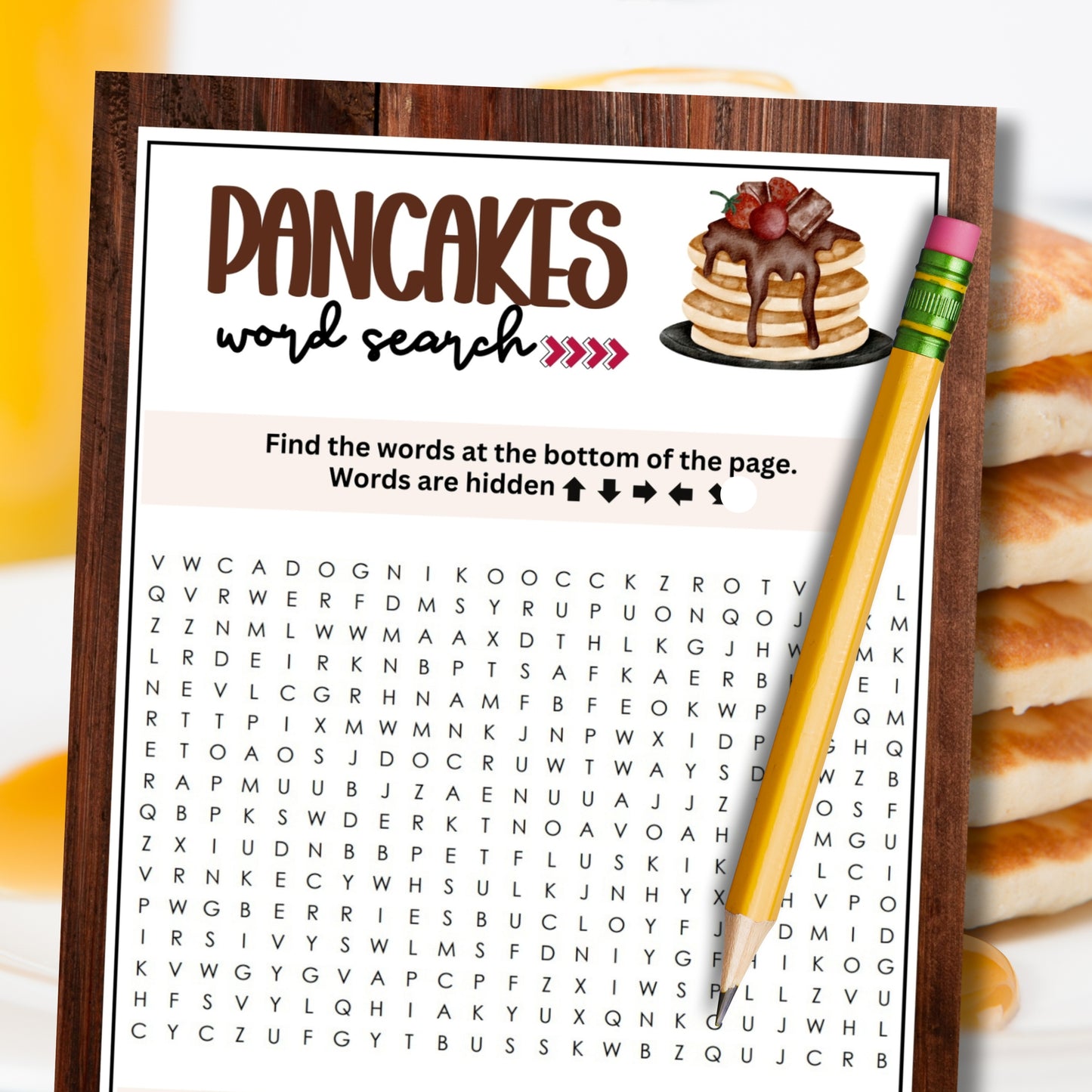 Pancakes HARD Word Search