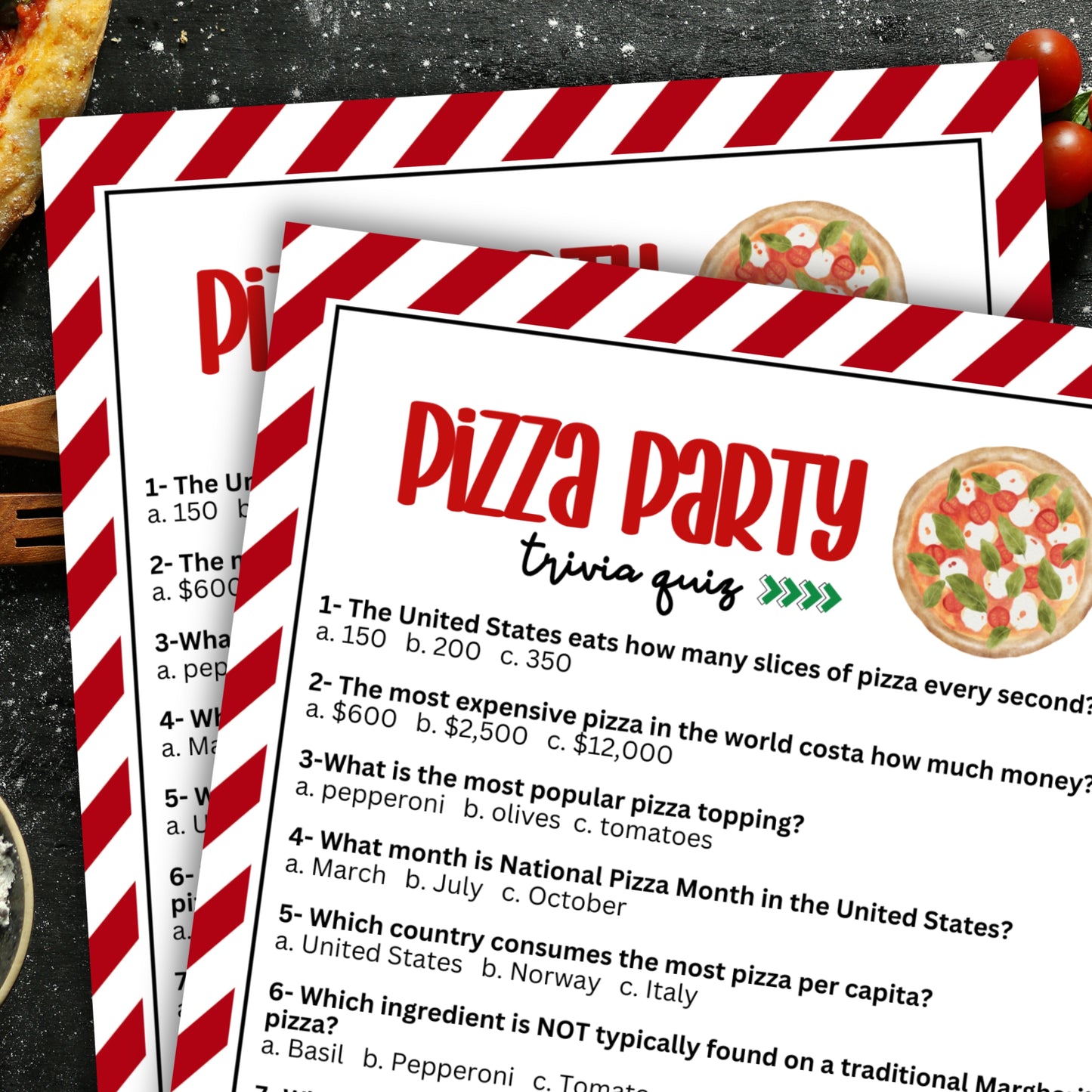 Pizza Trivia Game