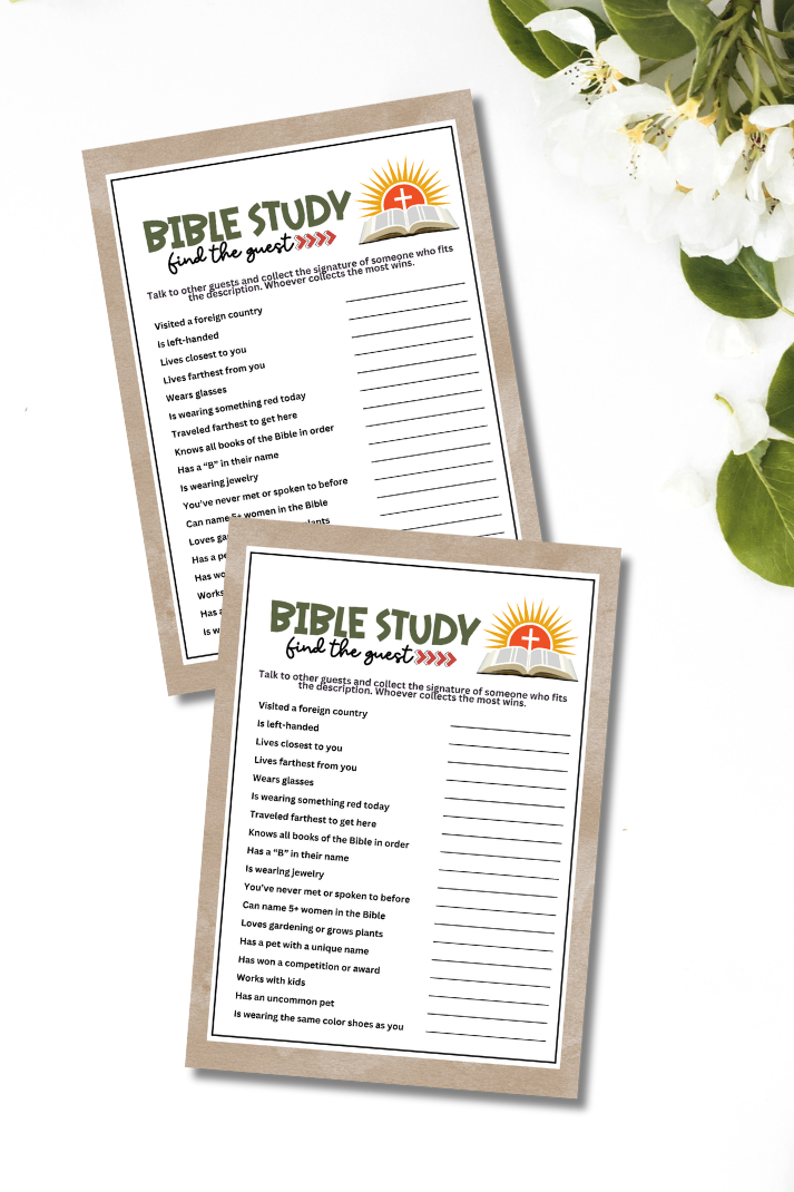 Looking for a fun and easy icebreaker game to play at your Bible Study meeting, women's ministry retreat, ladies' luncheon, VBS church camp or other faith-filled gathering? This "Find The Guest" printable game from Party Prints Press is just what you need!&nbsp;