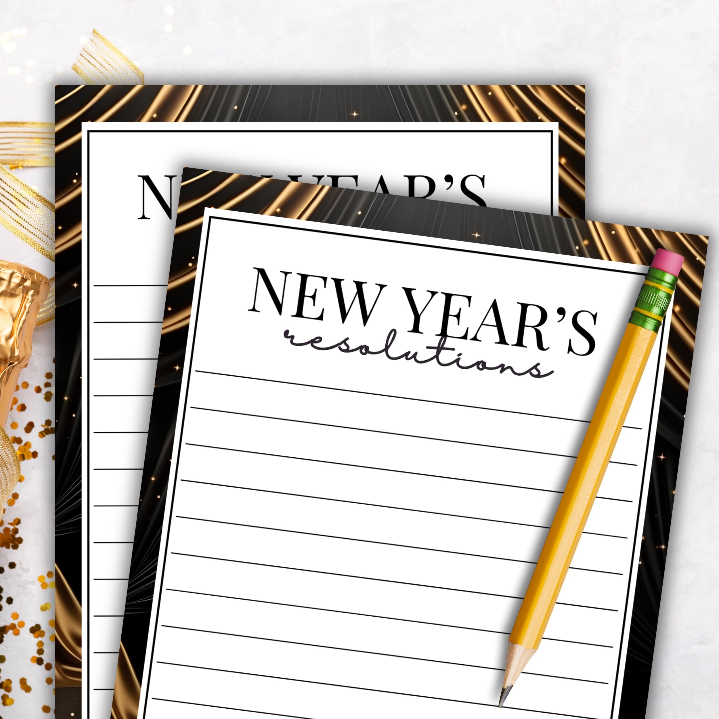 New Year's Resolutions Worksheet – Party Prints Press