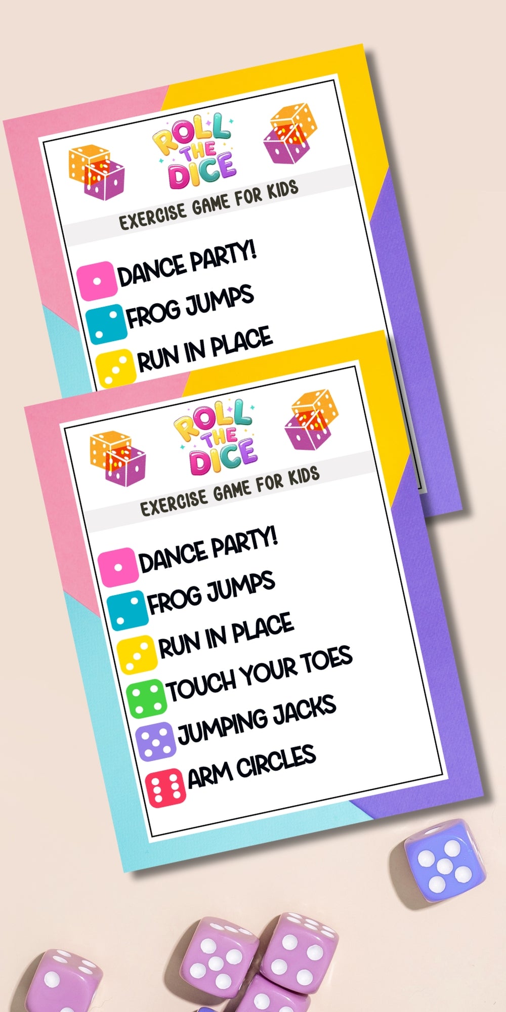 Roll The Dice Exercise Game For Kids