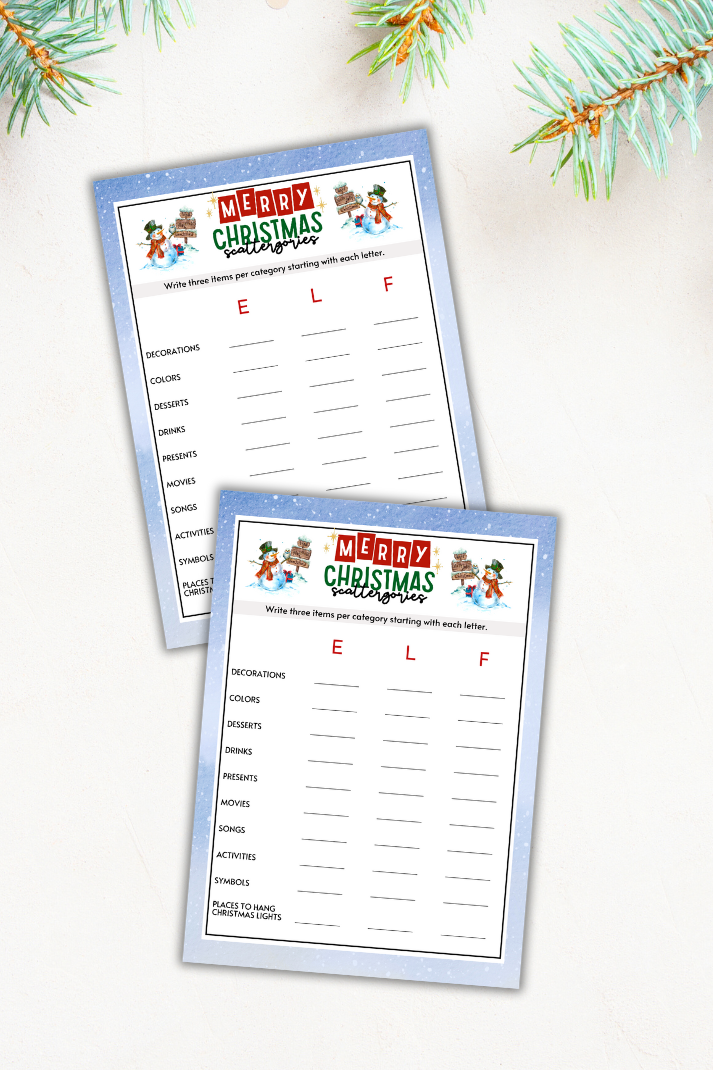 Christmas Scattergories