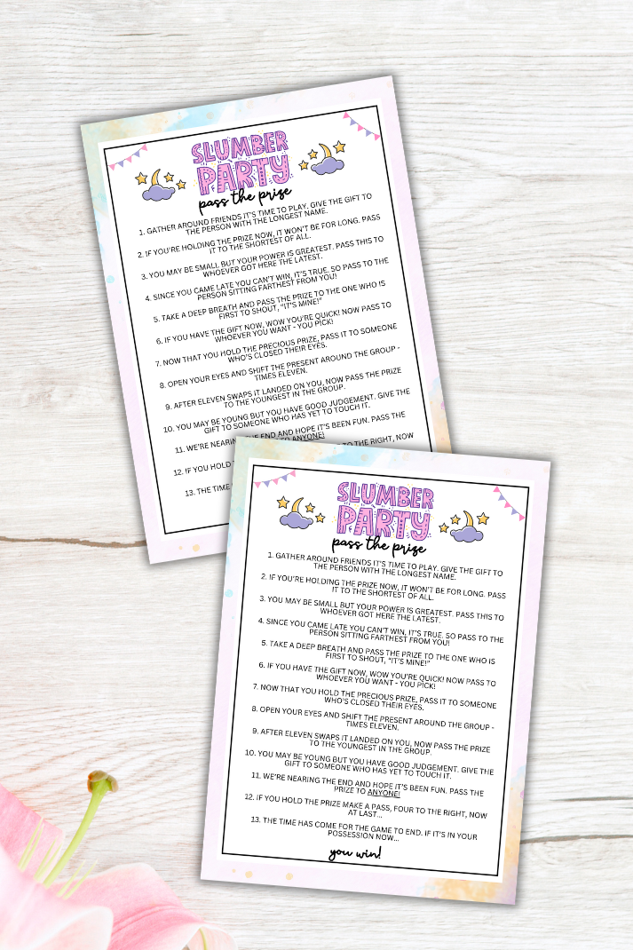 Planning a glitz and glam pajama party for your tween girls' night sleepover? You'll want to have entertainment that everyone will love!  The game is a simple poem that you can read aloud to participants or print out a copy for each to read along!