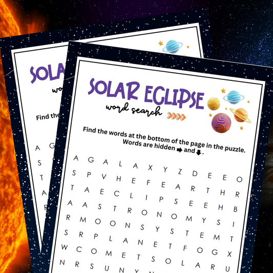 Solar Eclipse Easy Word Search