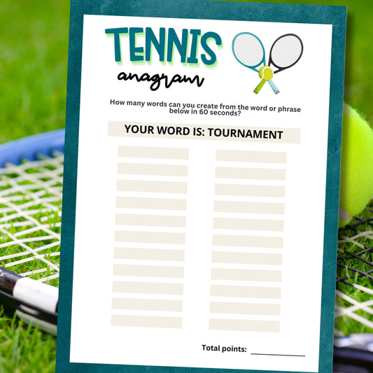 Tennis Anagram Race