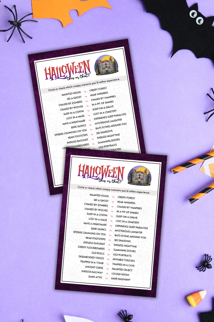 Add a fun and interactive twist to your Halloween party with the Halloween This or That Game! This simple yet engaging game is perfect for breaking the ice and getting everyone involved in some spooky decision-making.