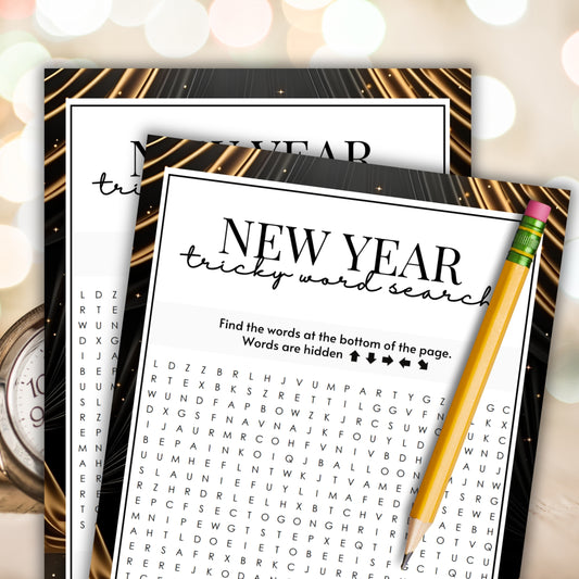 New Year's Eve Tricky Word Search