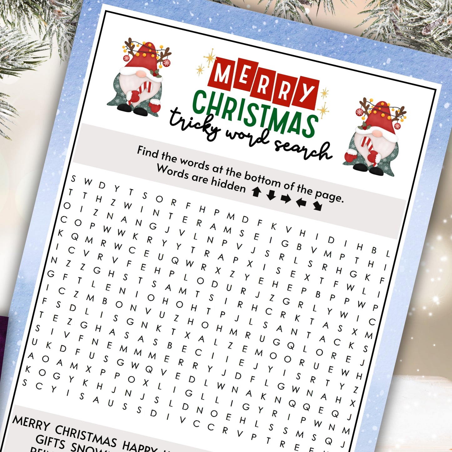 Christmas Tricky Word Search