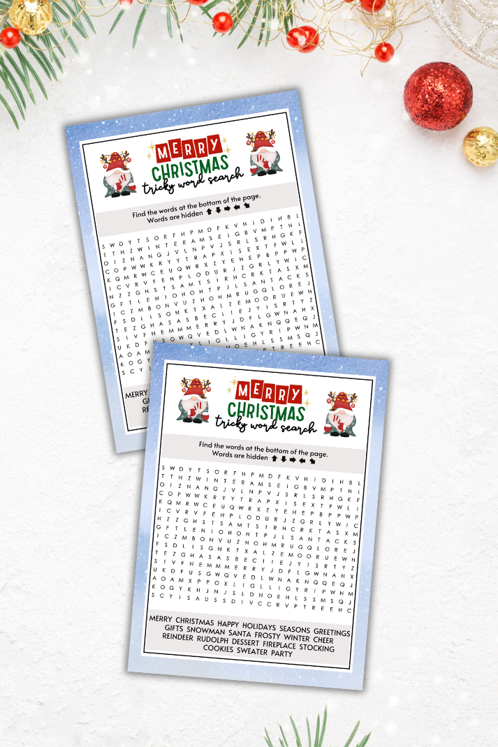 Christmas Tricky Word Search