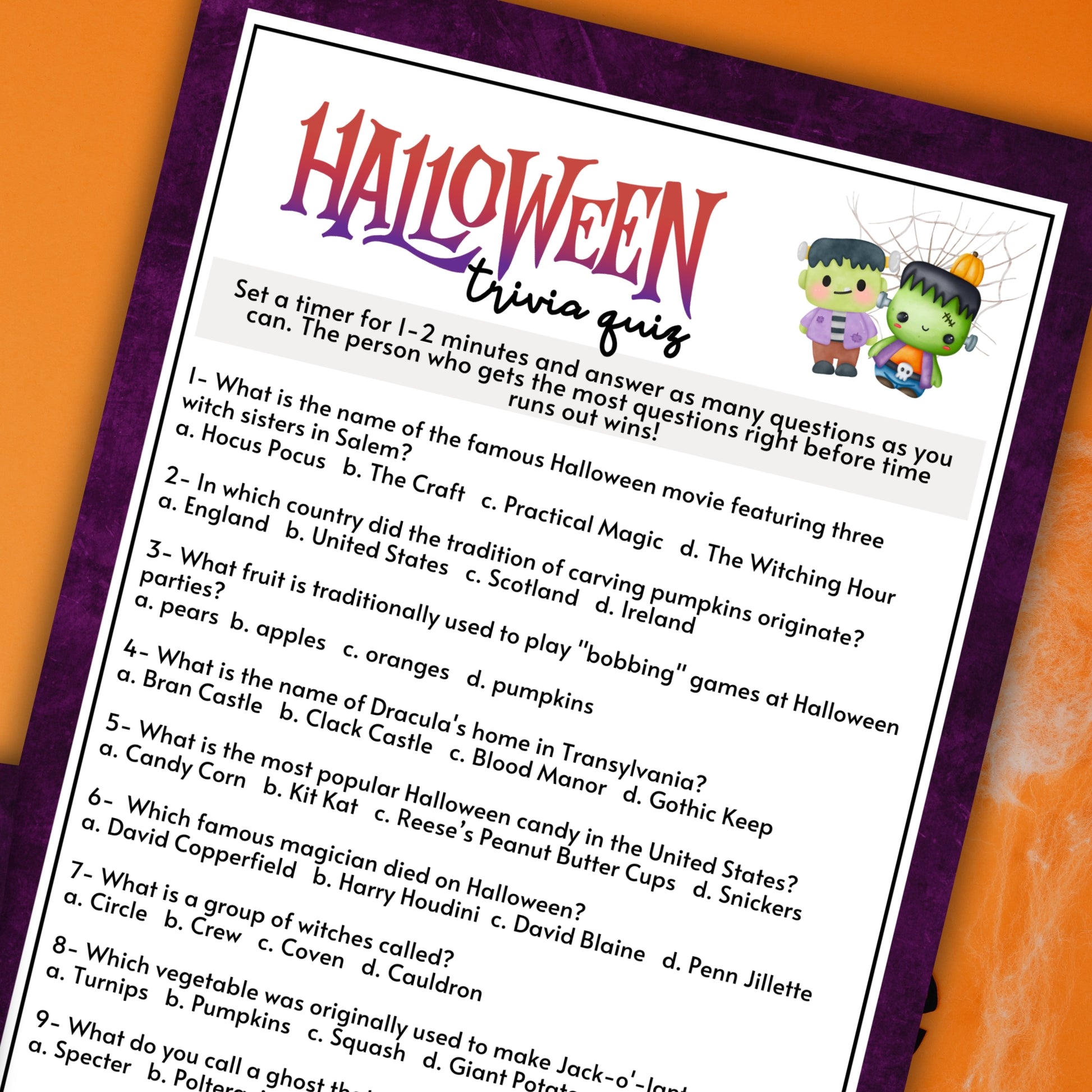 Are you looking for a unique and entertaining activity to add to your upcoming Halloween-themed birthday party, bridal shower, baby shower, fundraiser, office party, or other fun event?