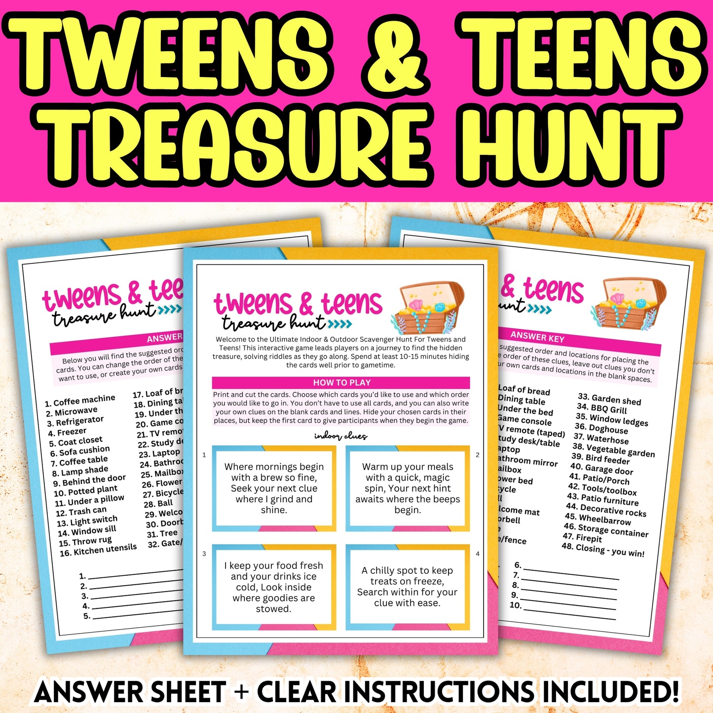 Tween Girls Scavenger Hunt