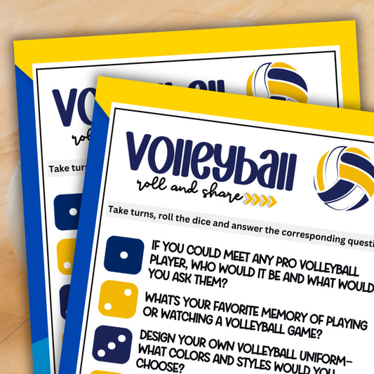 Volleyball Theme Roll & Share Dice Game