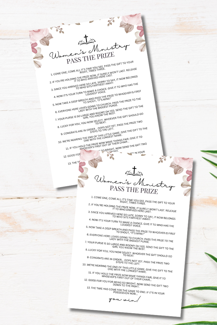 Have fun with your Women's Ministry, Bible study, or tea luncheon with this sentimental story that also functions as a cute and simple "pass the present or gift" game!  First, print either one copy and read the story aloud, or give each guest a copy to follow along.